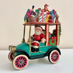 Christmas Santa Car Display/Music Box - San Francisco Music Box Company RARE!